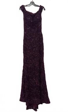 NEW JOVANI women's sequin floral embroideries gown in plum